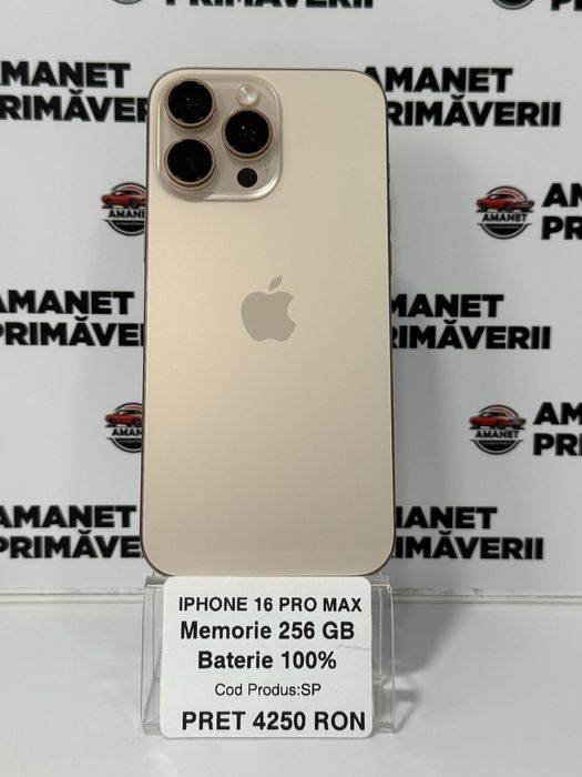 Iphone 16 PRO MAX 256 GB Desert Baterie 100%