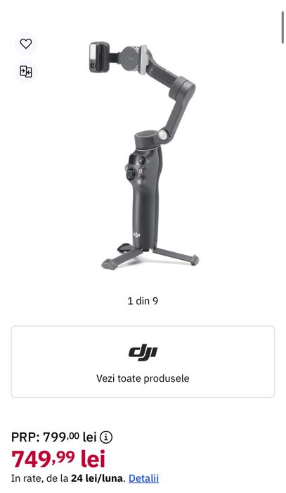 DJI Osmo Mobile 7P, Bluetooth, 3 axe, sigilat, transport inclus