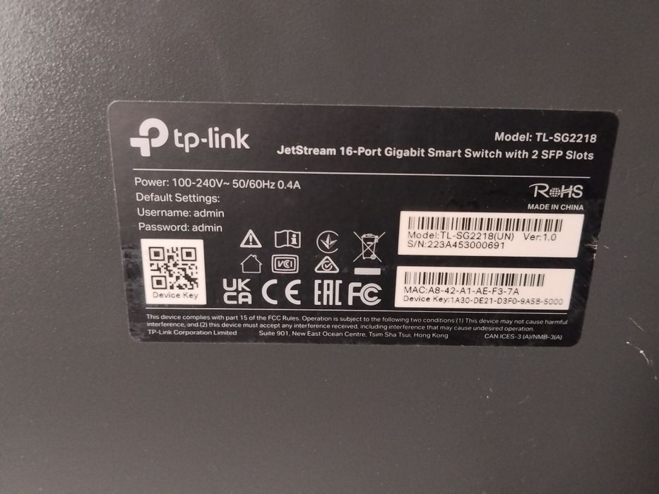 TP-Link TL-SG2218 16‑портовый гигабитный (Switch)