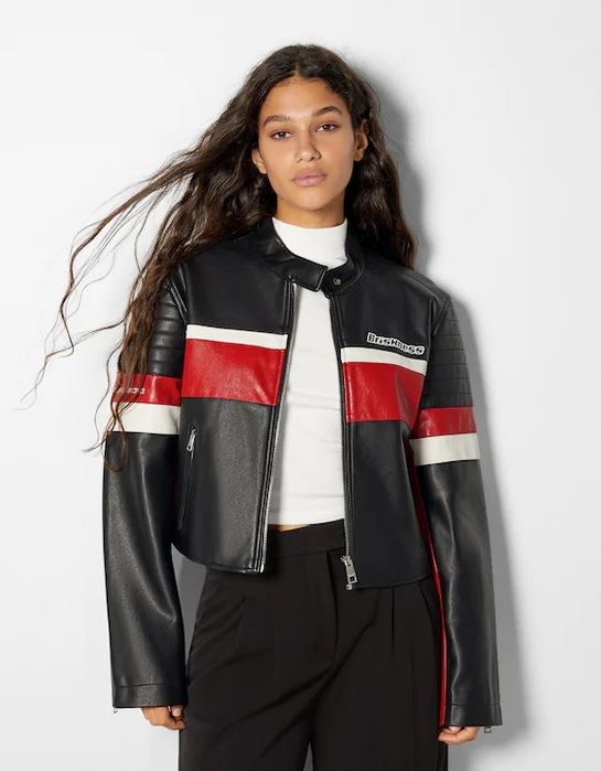 Geaca Bershka cropped motocross