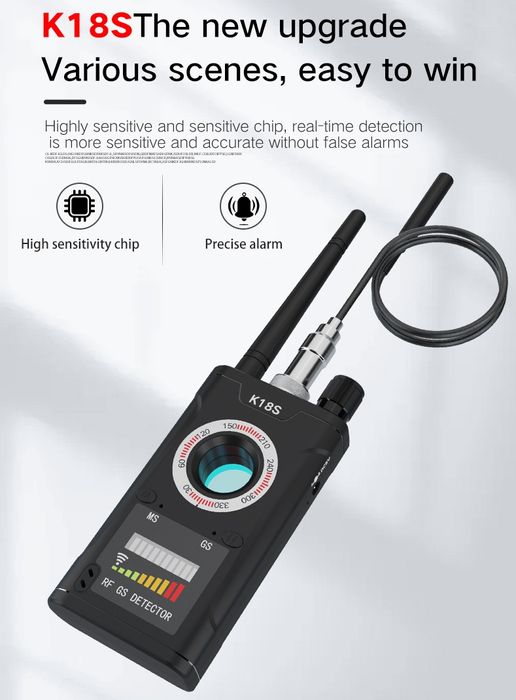 K18S GPS / RF анти-жо-сус детектор — камера, GPS трекерларни аниқловчи
