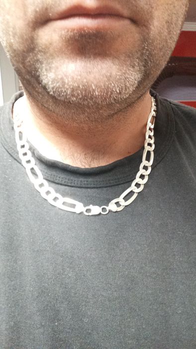 Cruce+lanț, masive, argint 925