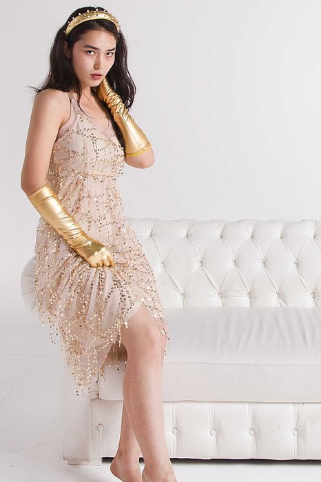 Платье длинное с пайетками