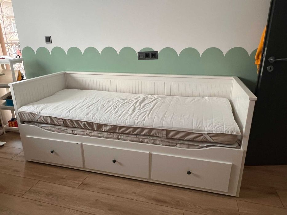 IKEA HEMNES кушетка с 3 чекмеджета + 2 матрака VANNAREID 80x200