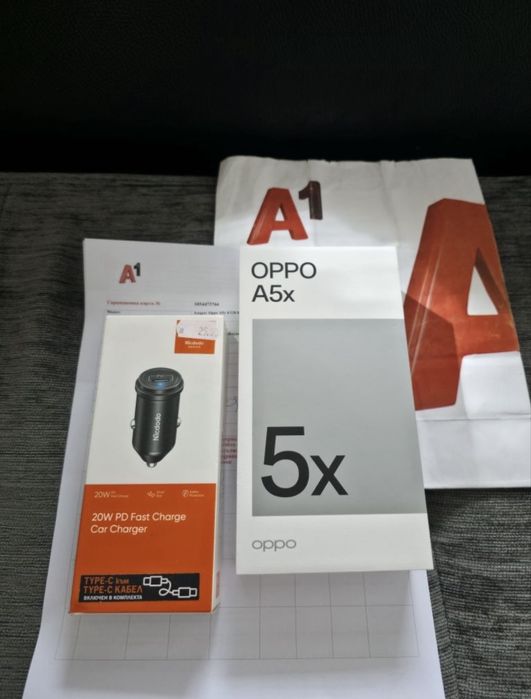 ЗАПЕЧАТАН 128GB Oppo A5x А1 Гаранция 2027г. Black Blue / Черен / Син