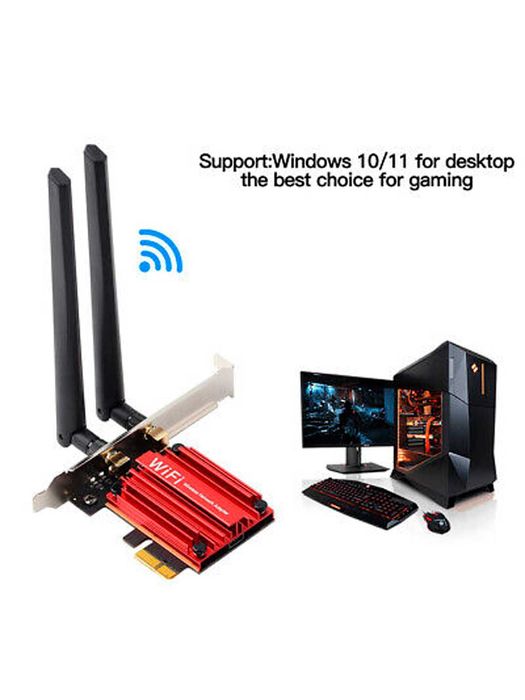 PCE-AX1800S-PCI-E Wifi 6 Двухдиапазонная PCI WiFi+Bluetooth ПК адаптер