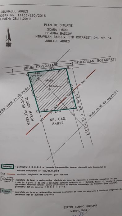 Teren intravilan de vânzare  600 mp Bascov, Rotărești – utilități complete – 25 €/mp