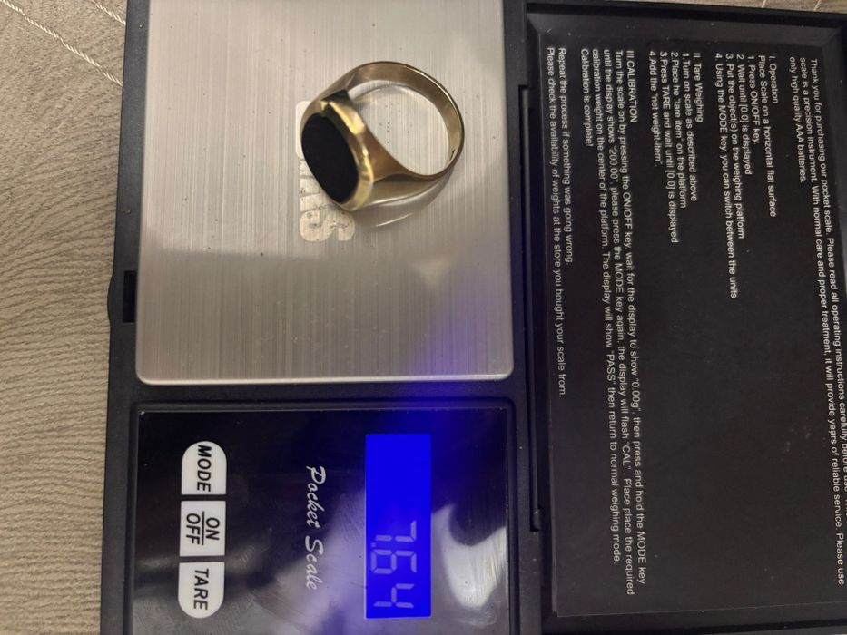 inel bărbătesc din aur  (8K), onyx natural , 7.64g