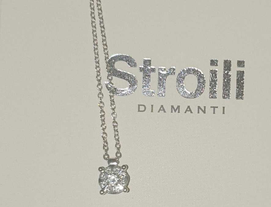 Stroili Oro Колие от бяло злато с диаманти 0,16 карат