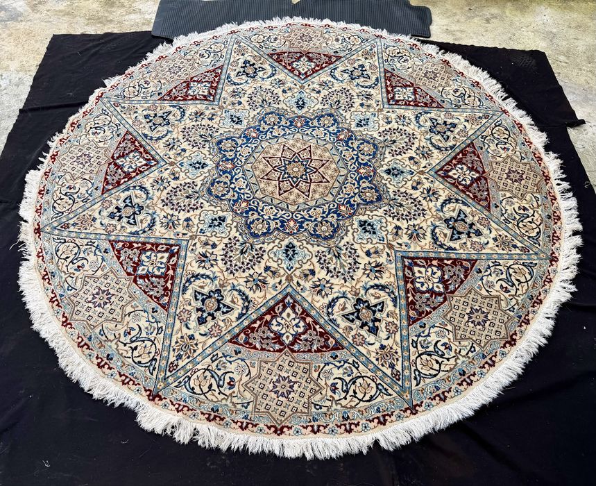 Ръчно Тъкан Оригинален Персийски Коприна и ВълнаКилим (Nain)