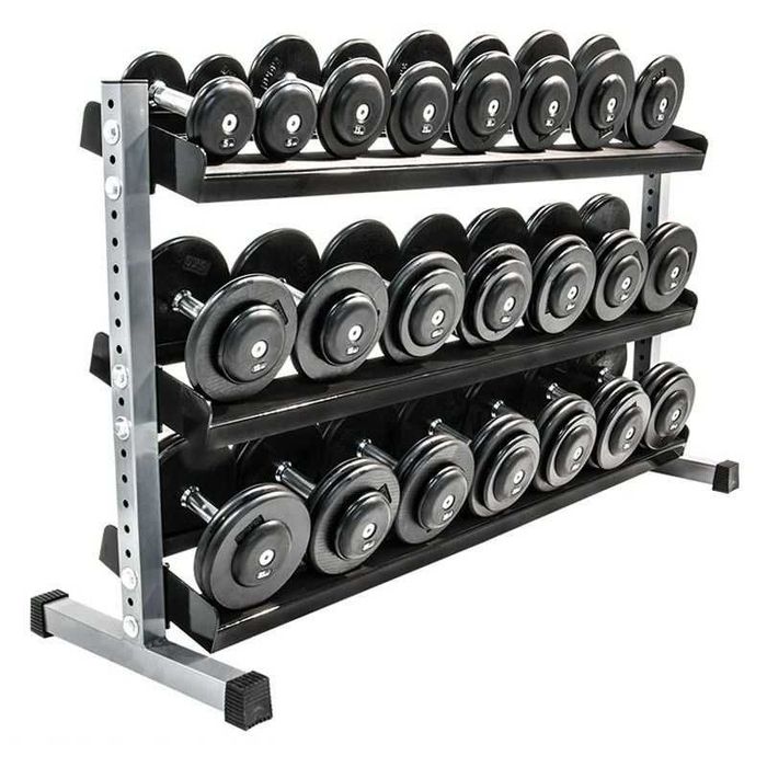 Стойка за Дъмбели 3 нива - 150 см, Поставка за Гири, Стелаж