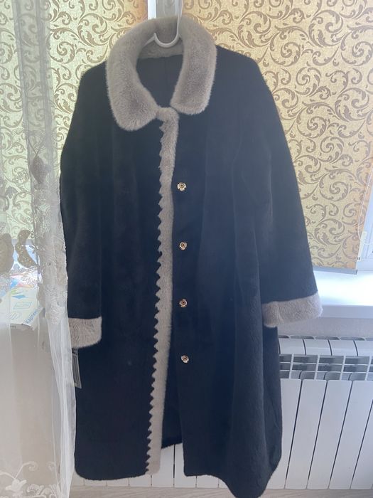 Эко шуба новый черный