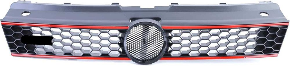 Решетка VW ПОЛО 5 6Р 6Ц ГТИ POLO GTI 6R 6C 5 черна червен кант гланц