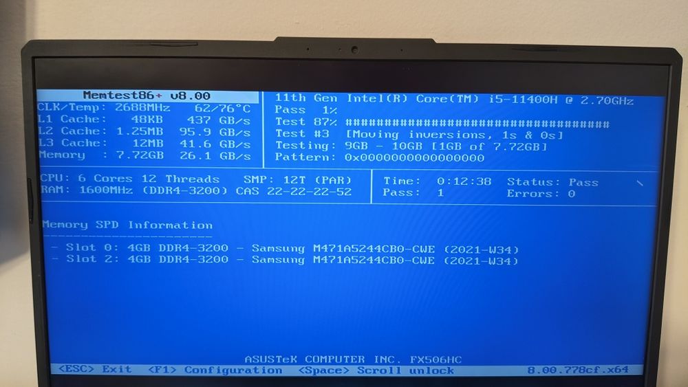 Ram 2x4GB DDR4 Samsung Laptop 3200MHz