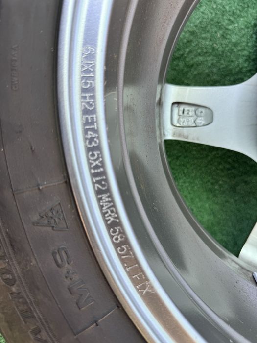 5х112 15 за vw golf 5,6,passat touran cadi skoda seat със зимни dunlop  гуми 6мм