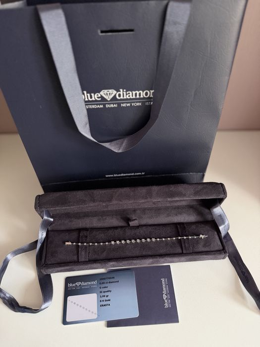 Златна с бяло злато и диаманти