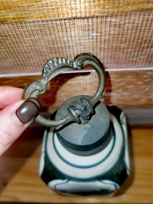 Пепелник порцелан фирма RIEBER Bavaria Op - Art бруталистичен дизайн