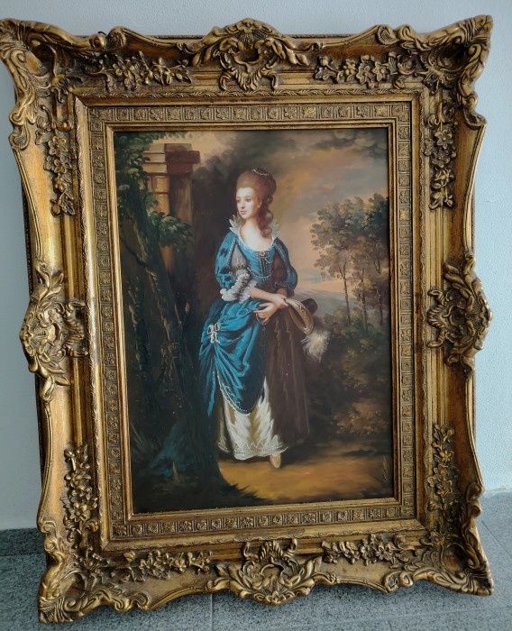 Ulei pe pânză o lucrare deosebita Baroc cu o rama superbă foarte lata