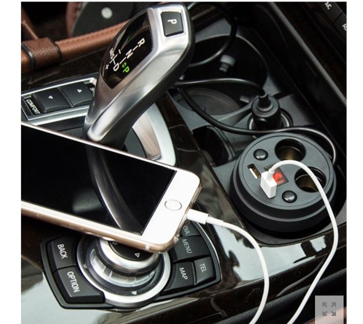 Разклонител и зарядно за кола в чашка