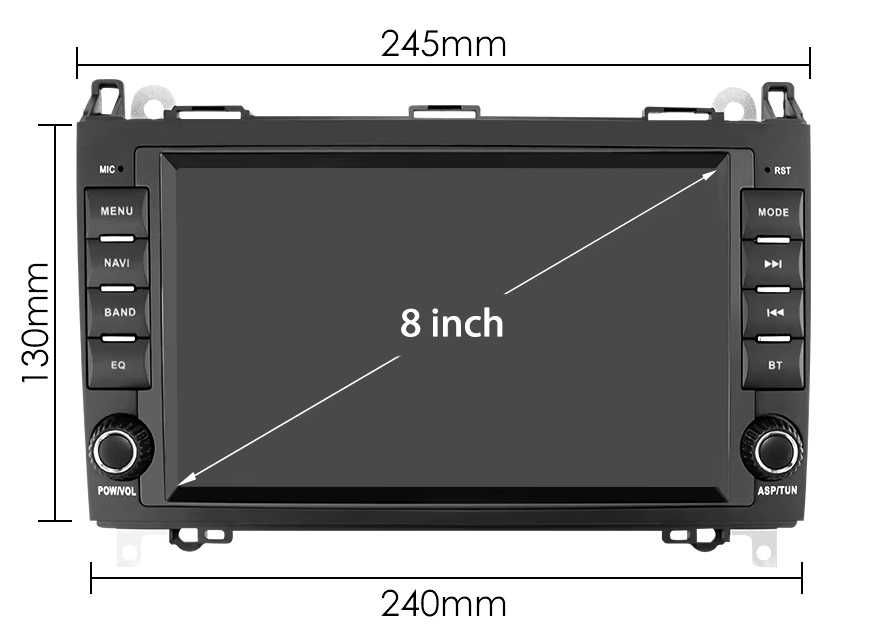 Мултимедия 8″ Android 14 за MERCEDES A B R Vito Viano W639 SPRINTER