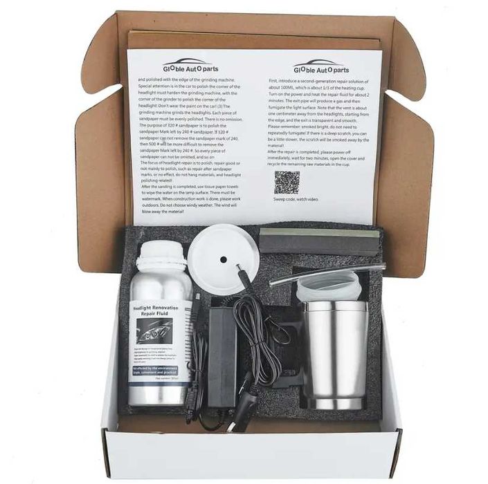 Комплект за Химическо полиране на фарове + 800 мл течен полимер