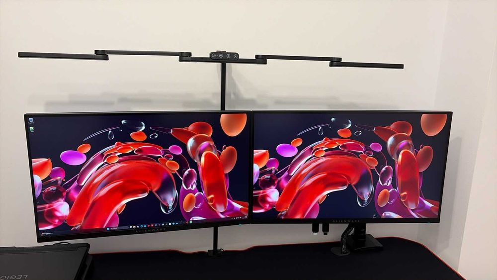 2 x Monitoare Gaming IPS LED Dell Alienware 27" AW2724DM, QHD (2560 x 1440), HDMi, DisplayPort, Pivot, 180 Hz, 1 ms (Negru) - GARANTIE