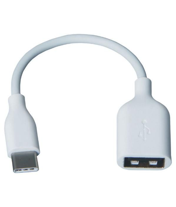 Кабел Преходник Type C - USB женско OTG Digital One Бял SP00065 On-The