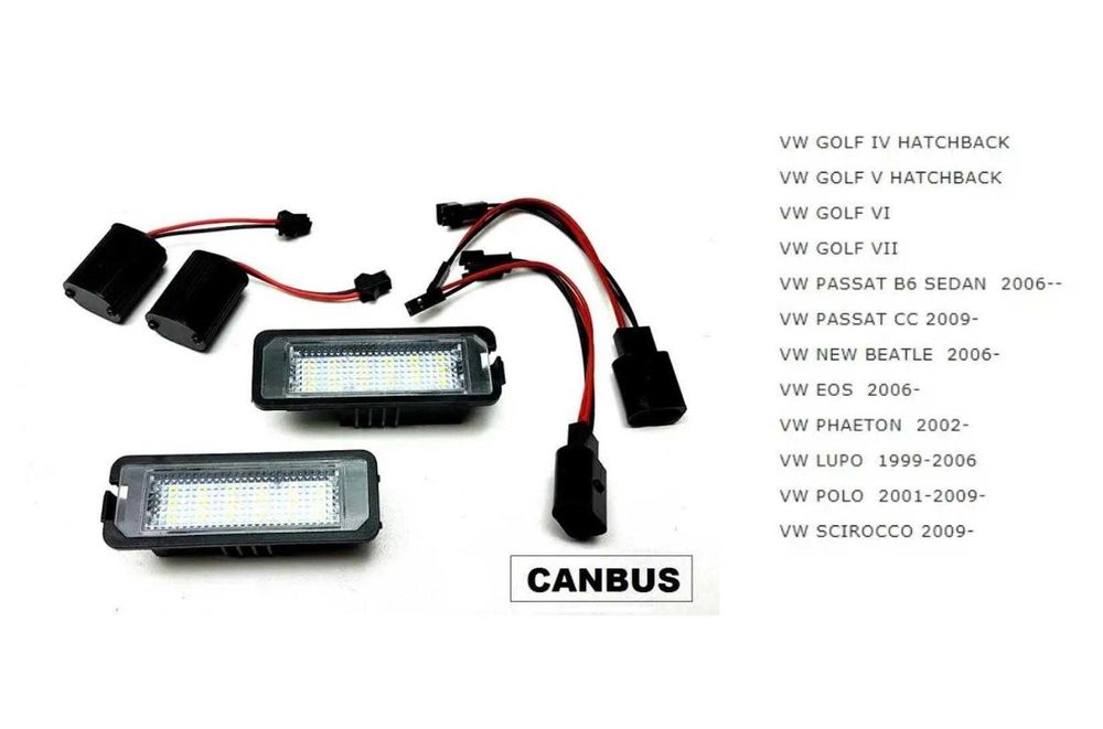 LED плафон за регистрационен номер VW Golf, Passat, CANBUS