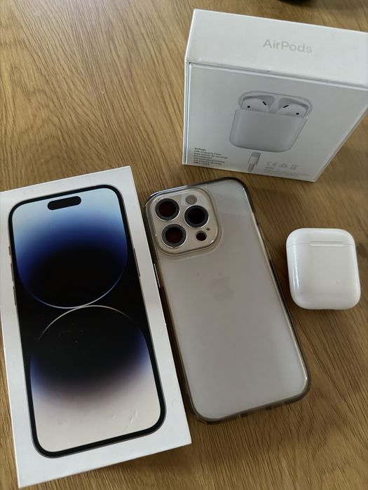 iPhone 14 Pro + Apple AirPods, cu cutii originale