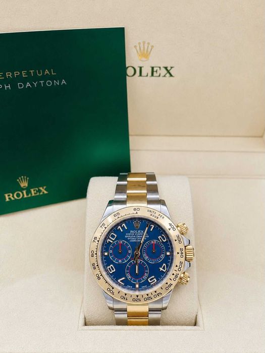 rolex daytona двуцветен син циферблат