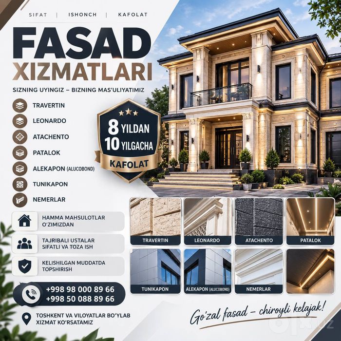 Travertin Fasad Xizmatlari