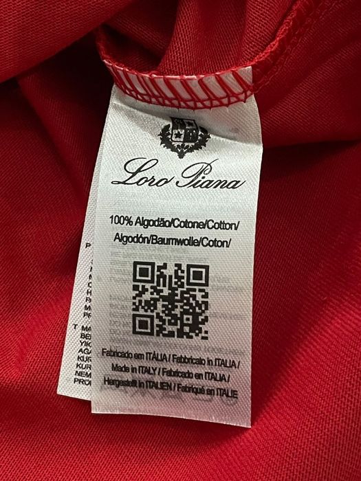 Tricou Loro Piana roșu – 100% bumbac – nou cu etichetă