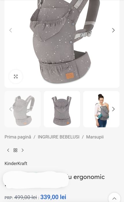 Marsupiu ergonomic Kindercraft huggy stars