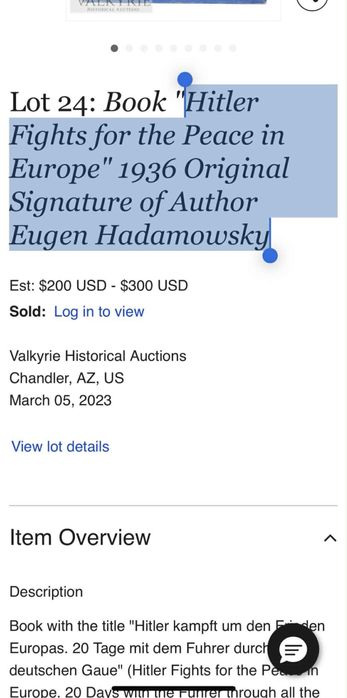 Hitler Luptă Pentru Pace in Europa Carte in Germană 1936 Antebelic WW2