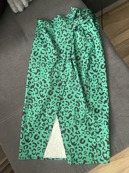 Зелена лятна леопардова пола