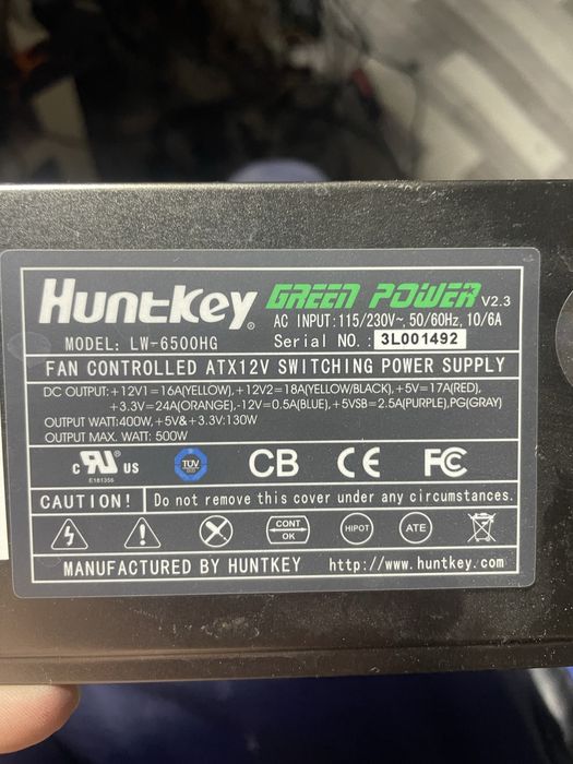 Блок питание 500 ват Huntkey
