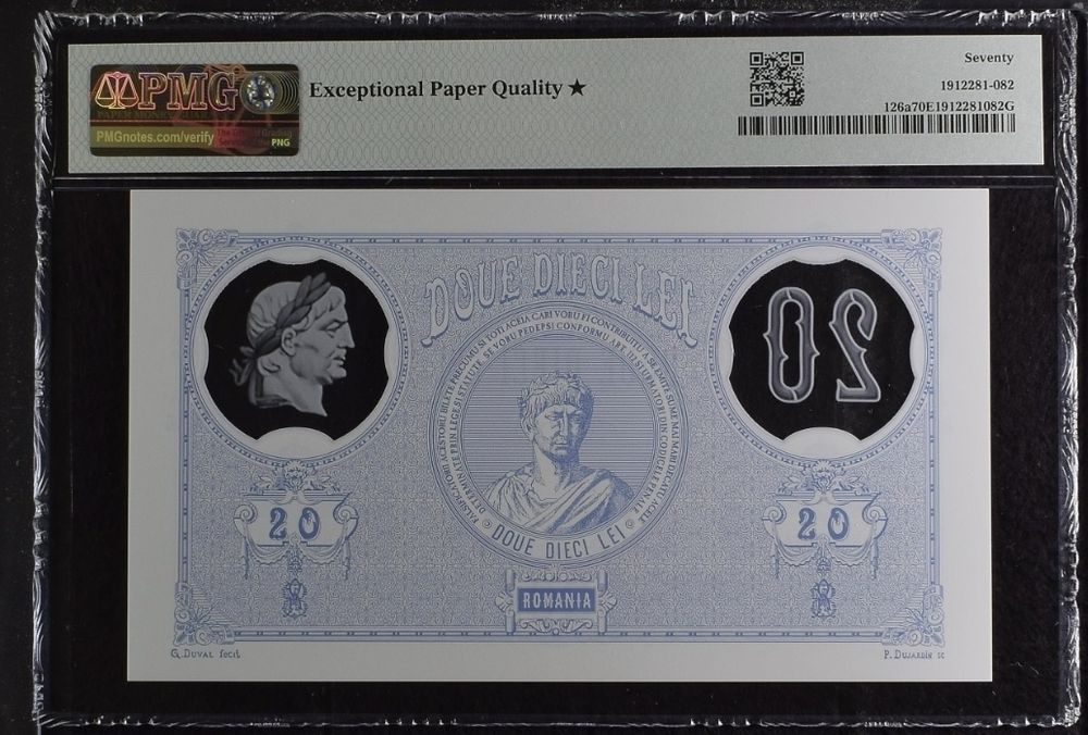 Bancnota gradata PMG Comemorativa 20 lei 1881