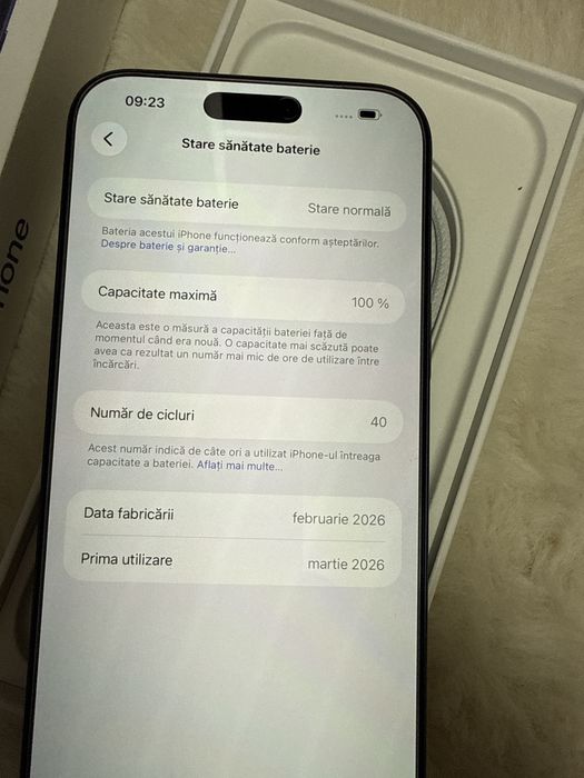 Iphone 17 Pro Max 1TB Gb Full Box Intrtinut 40 cicluri