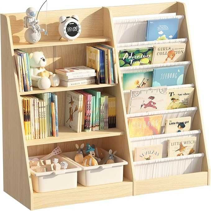 Двустепенна стойка Детски рафт органайзер за играчки, 90 x 40 x 80 см