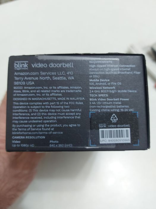 Blink Wi-Fi камера дверной видеоглазок