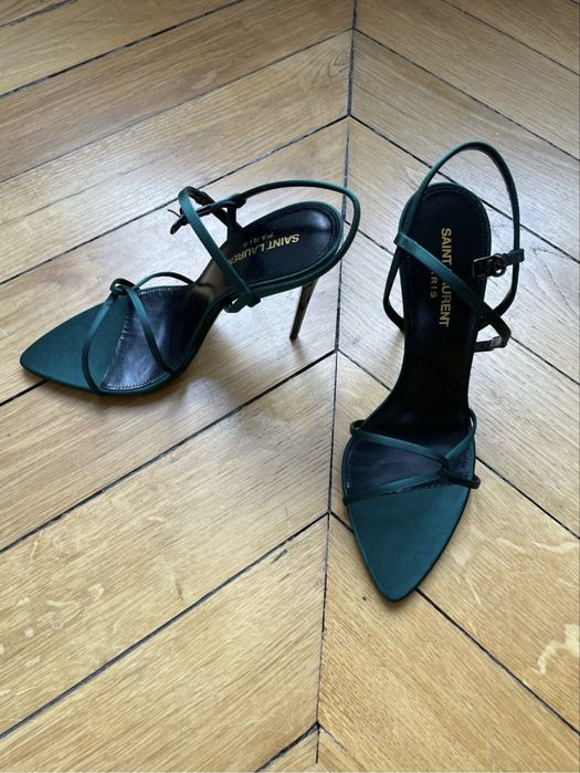 Saint Laurent Clara 110mm Silk Sandals