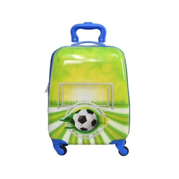 Комплект куфар и раница, За деца, Топка, Зелен