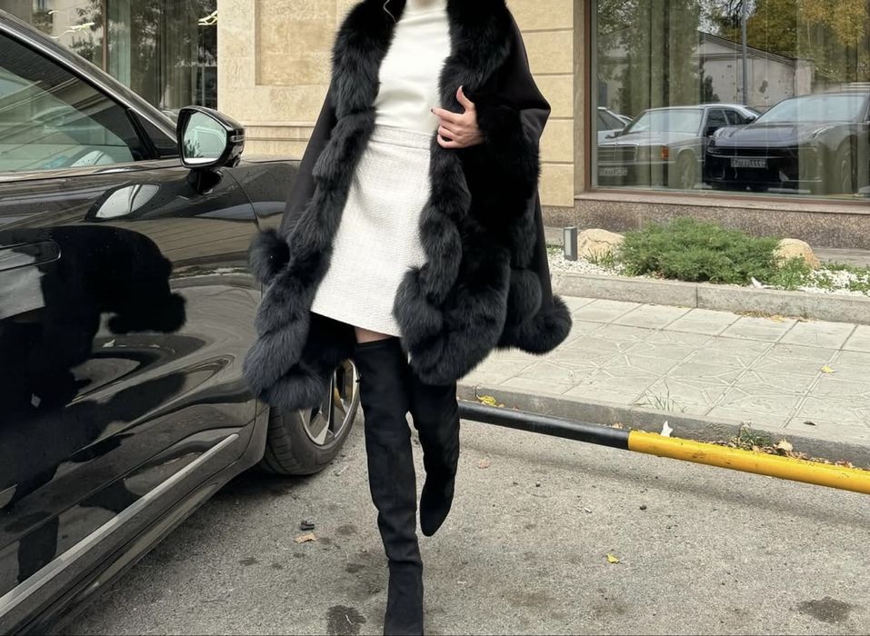 Кашемированное пончо