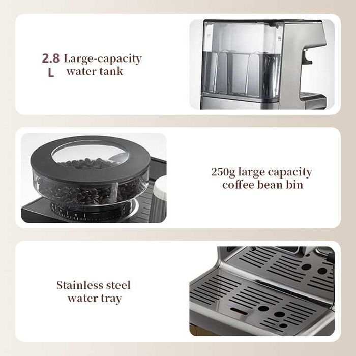 Кофемашина DUVEL DL-006 с кофемолкой, 2 бойлера, 20 бар, 2450W kv31