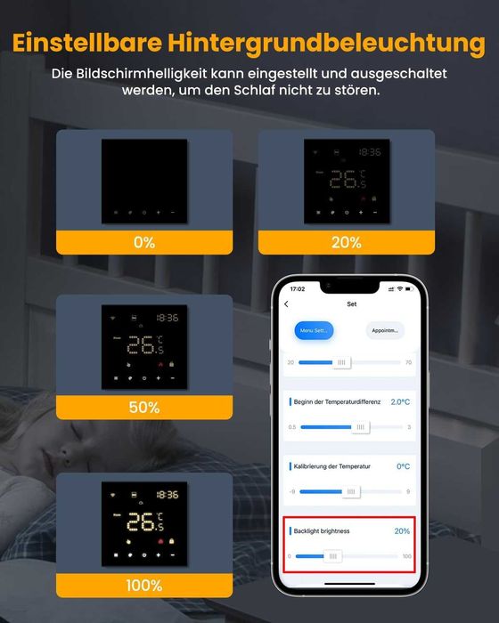 Termostat MIUCDA WiFi Smart Programabil Pentru Incalzire Pardoseala Si Centrala Compatibil Tuya Alexa Google Negru