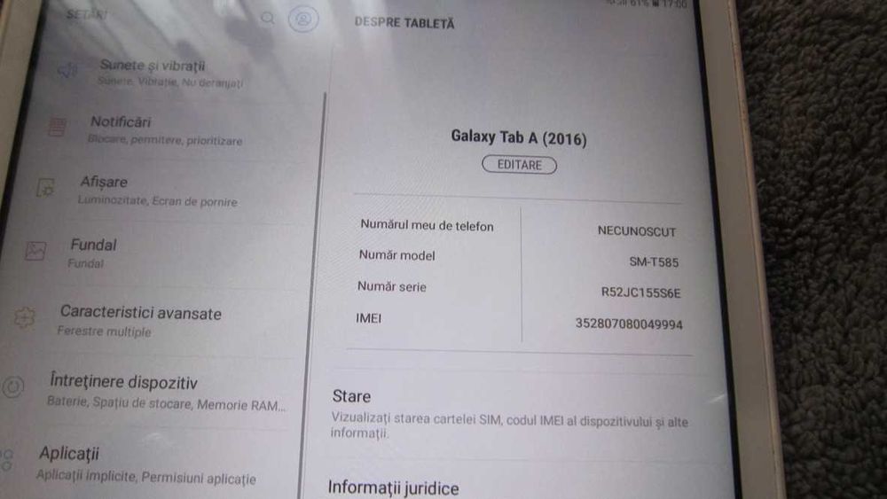 Tableta Samsung  Tab A6, SM-T580, 10"