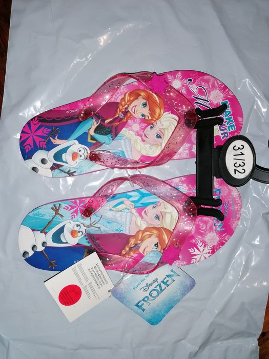 Детски джапанки чехли за момиче момичешки с принцеси Елза и Анна