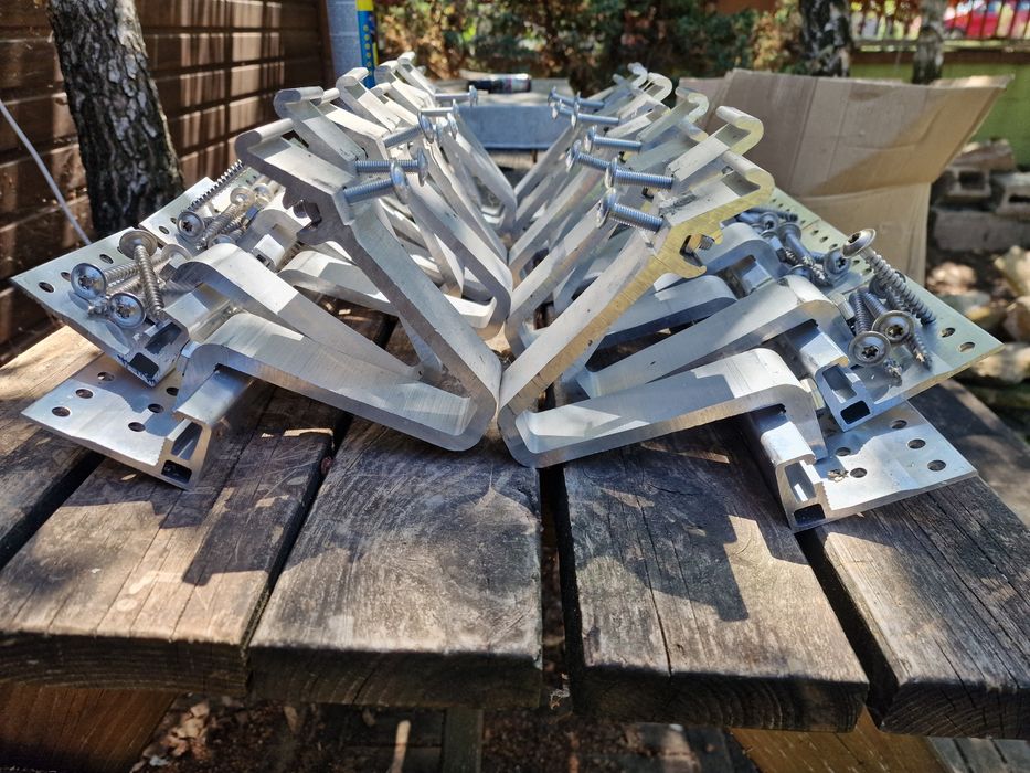 Set console carlige AL pt 10x panou solar sistem fixare acoperis tigla AL inox