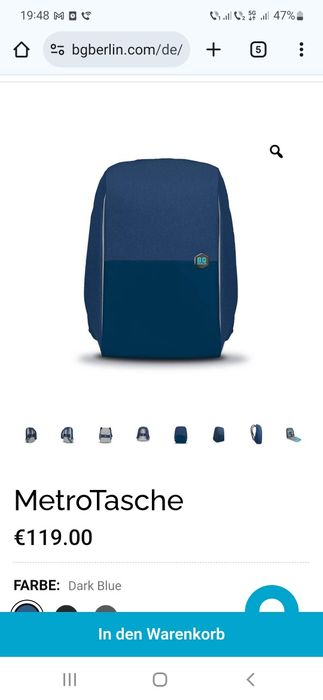 Ghiozdan antifurt pt laptop BG Metrobag Berlin