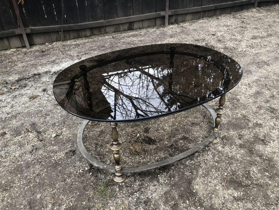 Masa de living masiva fier + sticla 50kg